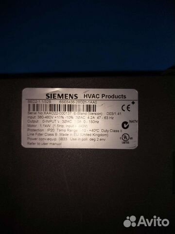 Частотный преобразователь Siemens на 0,55-1,1кВт
