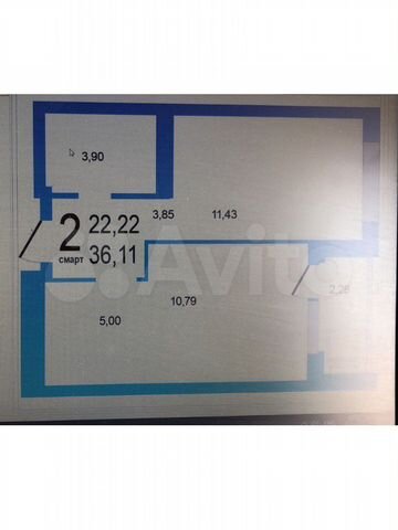 2-к. квартира, 36,1 м², 9/18 эт.