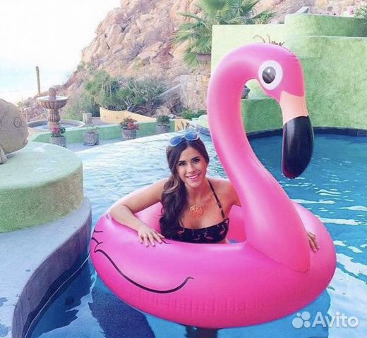 Новый надувной круг розовый фламинго 90см, 120см