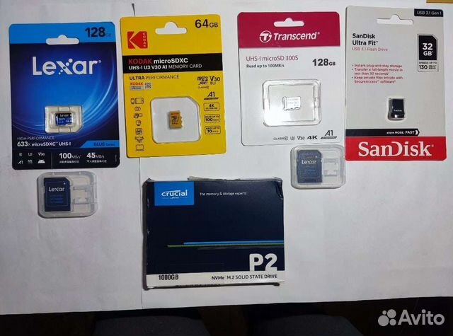 Карты памяти MicroSD Kodak,Transcend, Lexar 128GB