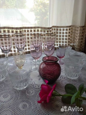 Фужеры цветное стекло,хрусталь СССР