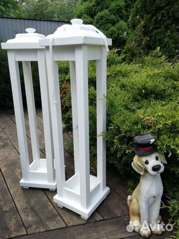 Подсвечник деревянный декоративный белый