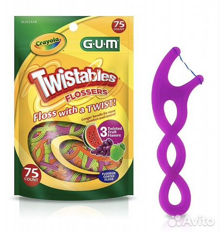 GUM Twistables детские ароматные зубные флоссеры