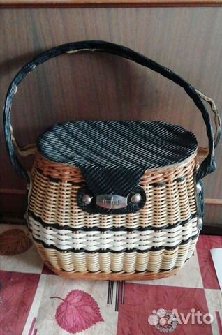 Сумка-корзина плетеная СССР. Винтаж