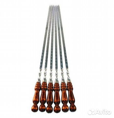 Комплект 12 шампуров с дерев ручкой 40 см рабо