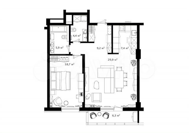2-к. квартира, 79,5 м², 12/20 эт.