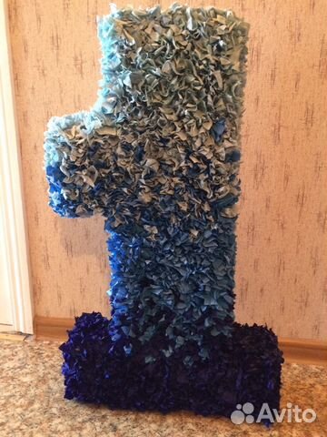 Объёмная цифра на годик малыша