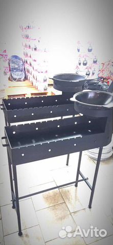 Мангал с печью под казан и казаном