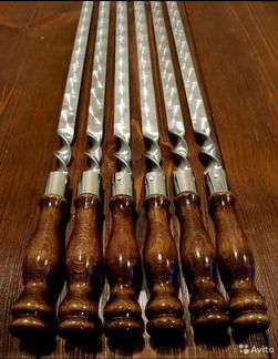 Шампуры из нержавейки с деревянной ручкой