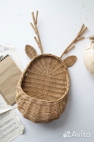 Плетёная подвесная корзина 