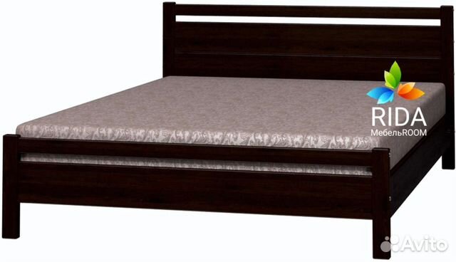 Кровать Орех темный деревянная 140х200