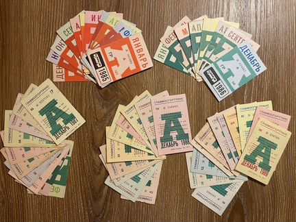 Проездные билеты на автобус 1980-1989 год