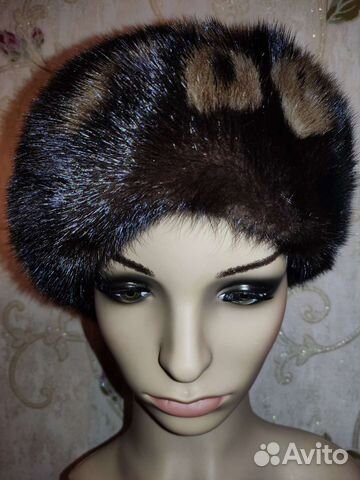 Берет женский норковый мягкий