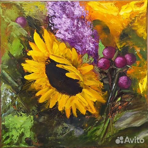 Картина маслом. Подсолнух