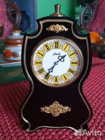 Настольные каминные механические часы Агат