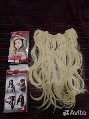 Волосы накладные блондин 50см