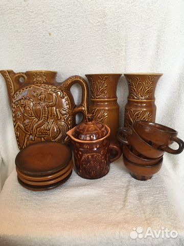 Сервиз керамика на 4 персоны с вазами Грузия