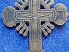 Крест бронза с иконками и масонским знаком