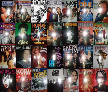 Английские настенные календари звёзд кино и музыки