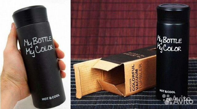 Бутылка my bottle my color железная термо черная