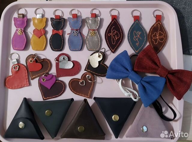 Брелки из натур кожи