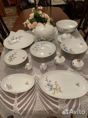 Сервиз столовый СССР гдр jlmenau 28 приборов