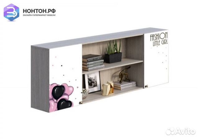 Полка навесная Мийа-3А ясень шимо светлый / белая