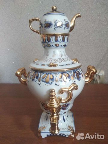 Самовар сувенирный Гжель,70-десятые годы