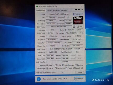 Видеокарта Msi Gaming X RX 480 8gb на запчасти