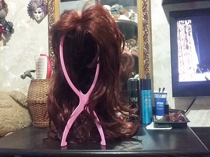 Парик каскад каштановый