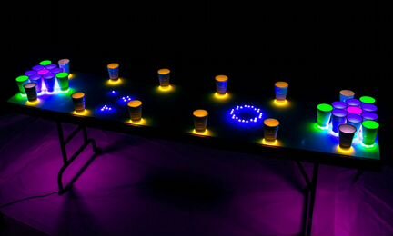 Стол для Бирпонга с программной LED-анимацией