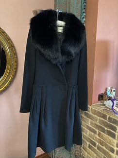 Пальто emporio armani шерсть мех лиса