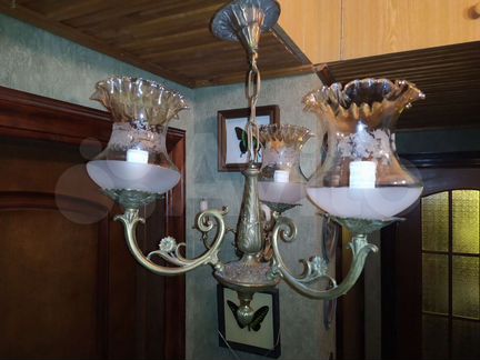 Люстры и бра старинные (бронза, оникс)