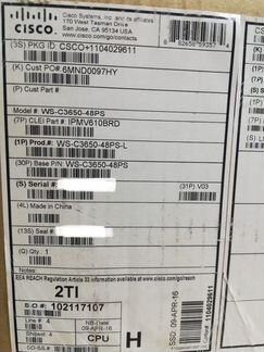 Новый Cisco WS-C3650-48PS-L
