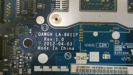 Мат. плата qawgh la-8611p rev 1.0