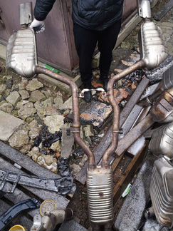 Mercedes w204 выхлоп 3.0 двойной