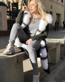 Парка с натуральным мехом