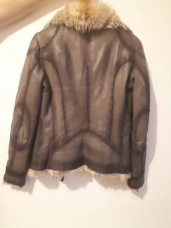 Кожаная куртка натуральный мех Италия 40 р