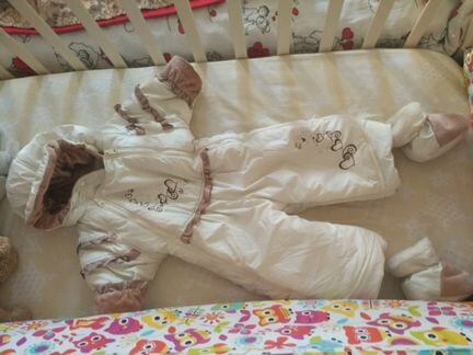 Зимний комбинезон-трансформер для девочки с 6-12 м