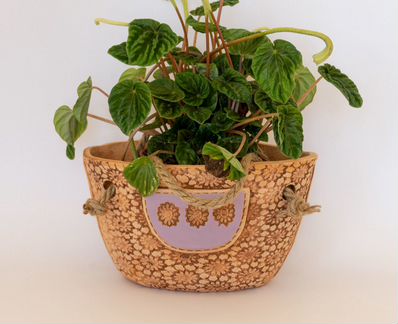 Кашпо глиняное сумка прованс