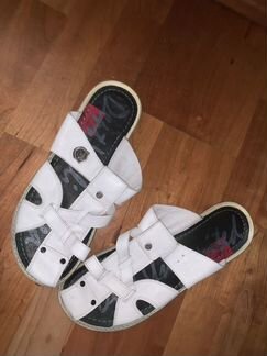 Кожаные мужские шлёпки