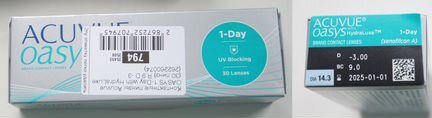 Однодневные контактные линзы Acuvue Oasys (3.00)