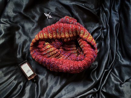 Тёплый уютный вязанный снуд шарф Oysho