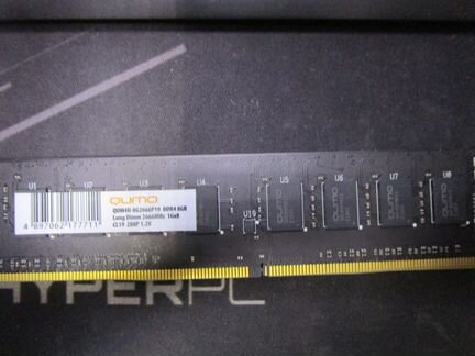 Оперативная память 8Gb Qumo 2666 QUM4U-8G2666P19