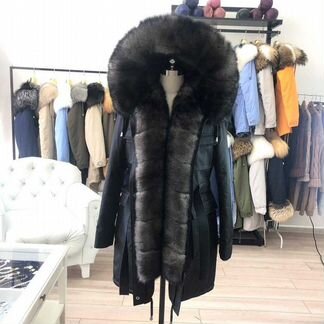 Парка с натуральным мехом