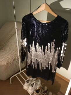 Платье с пайетками zara