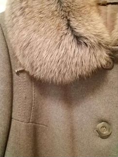 Пальто зимнее серое размер 46-48 мех песец пр-во з