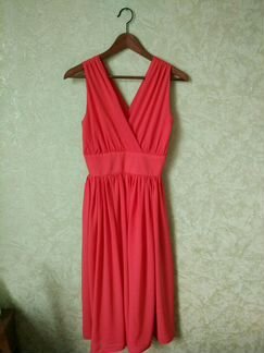Платье новое шифоновое, коралловое