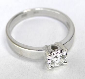 Кольцо из золота 585 пробы с бриллиантом 0.21 ct