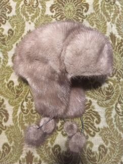 Шапка зимняя норка, овчина, комплект